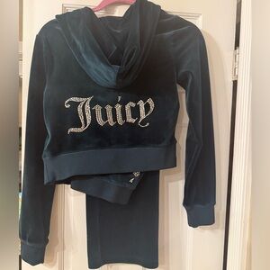 Juicy Couture Teal Velour Hoodie Set